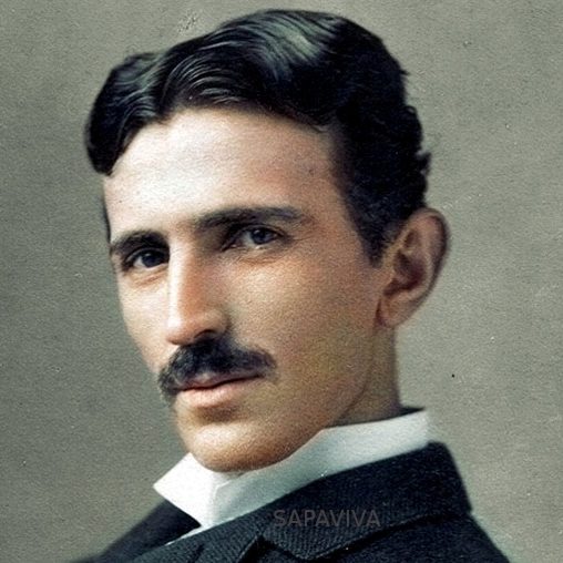 Portrait of Nikola Tesla, known doodler