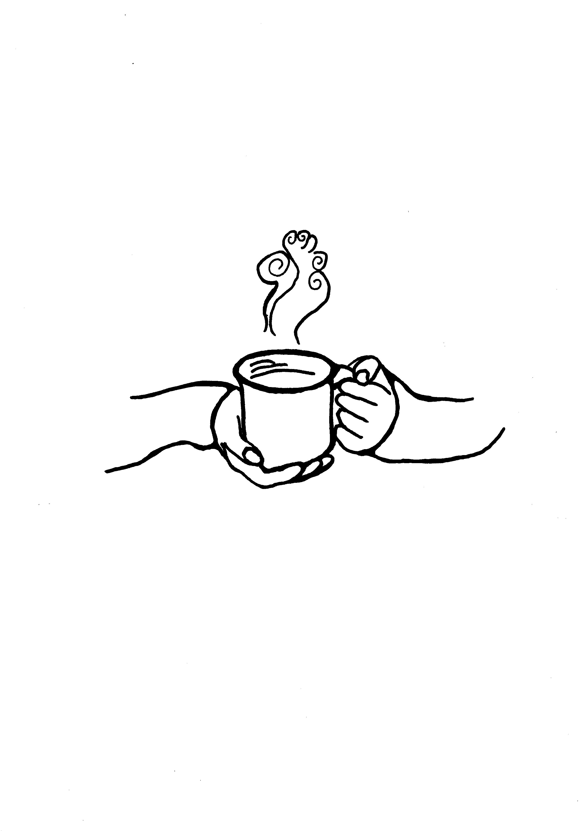 Black-line neuro art mug coloring page before color