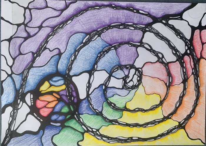 Illustration of flow state and focused creative engagement