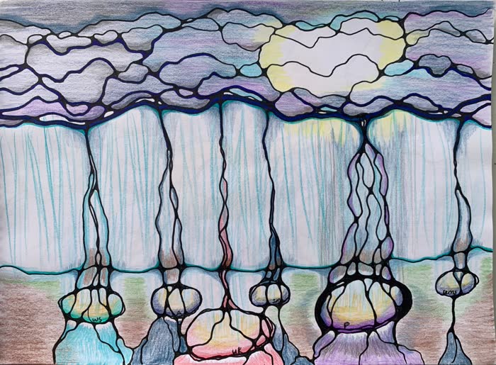 Illustration representing emotional regulation through creative doodling