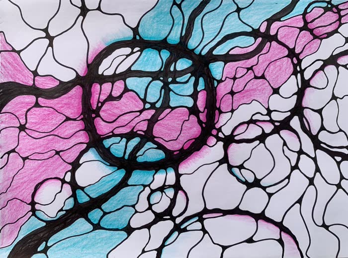 Illustration representing the refinement of fine motor skills through detailed drawing